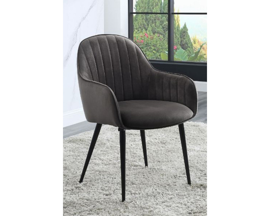 ACME - Caspian Side Chair (Set-2) in Dark Gray/Black