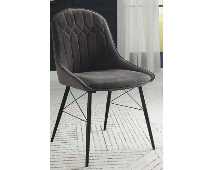 ACME - Abraham Side Chair (Set-2) in Dark Gray/Black