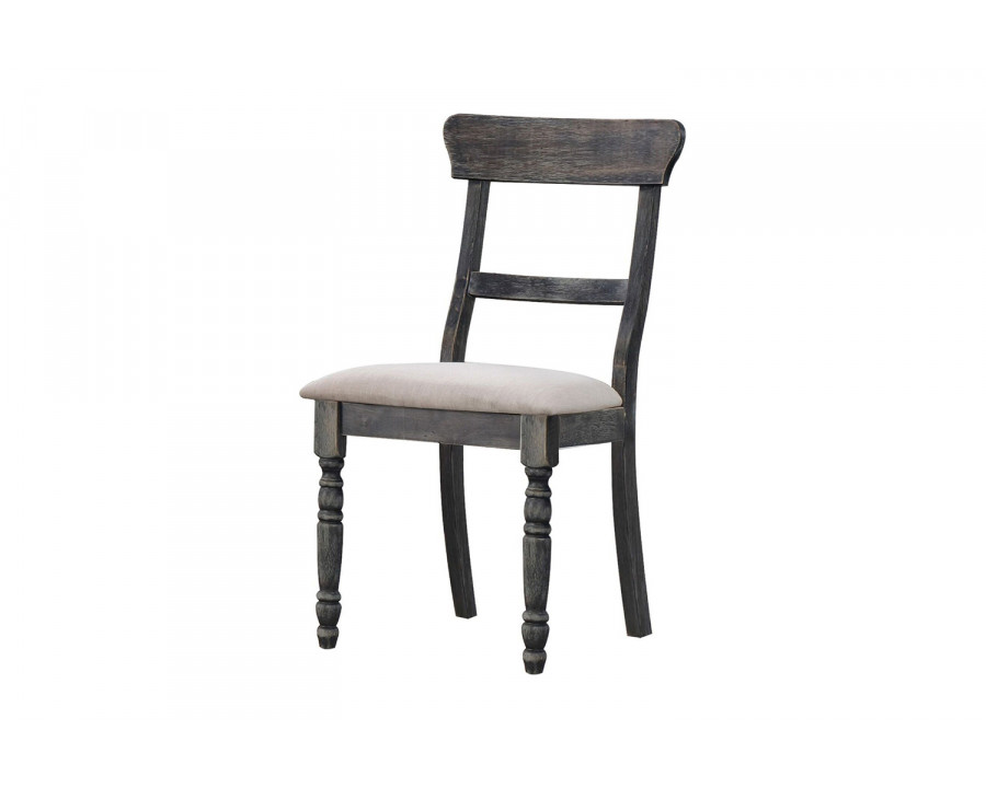 ACME - Leventis Side Chair (Set-2) in Light Brown/Weathered Gray