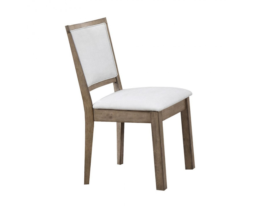 ACME - Paulina Side Chair (2Pc) in White PU/Rustic Oak