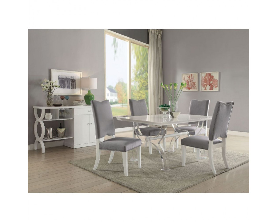 ACME - Martinus Side Chair (2Pc) in Gray White