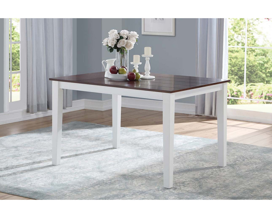 ACME - Green Leigh Dining Table in White/Walnut