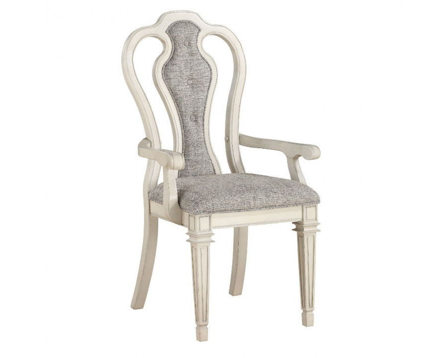 ACME - Kayley Chair (2Pc) in Linen/Antique White