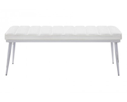 ACME - Weizor Bench in White/Chrome