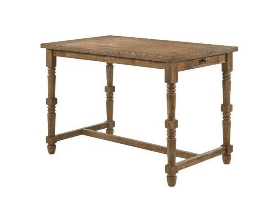 ACME - Farsiris Counter Height Table in Weathered Oak