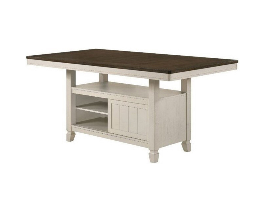 ACME - Tasnim Counter Dining Table in Oak/Antique White