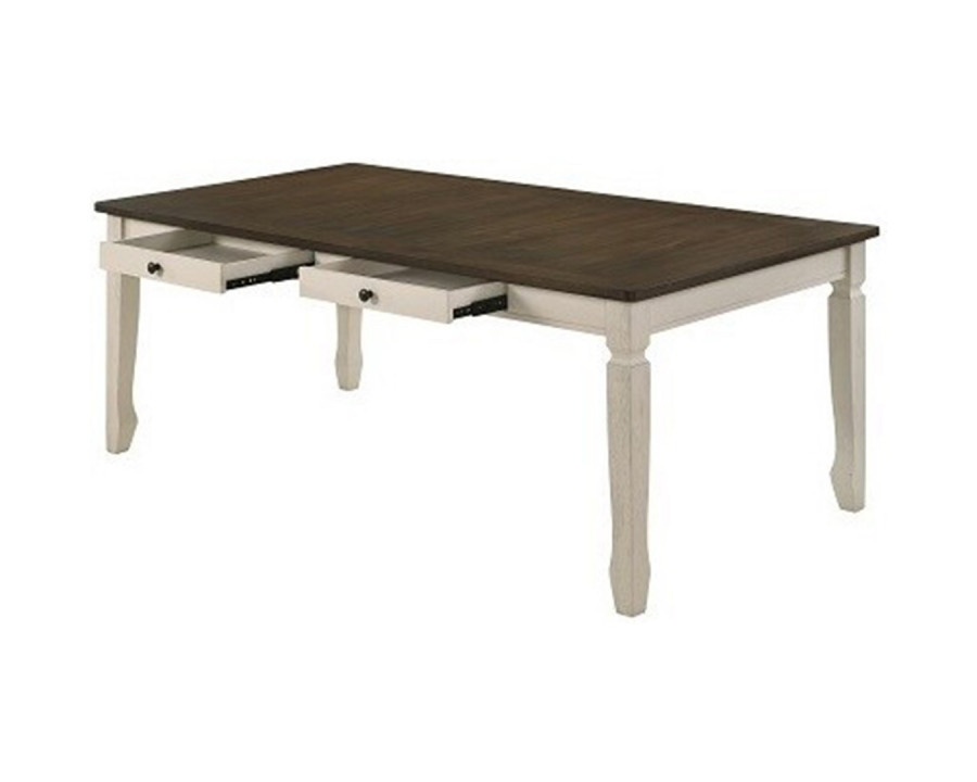 ACME - Fedele Dining Table in Weathered Oak/Cream