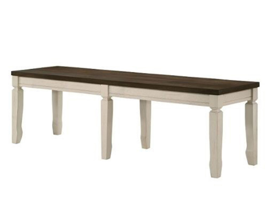 ACME - Fedele Bench in Weathered Oak/Cream