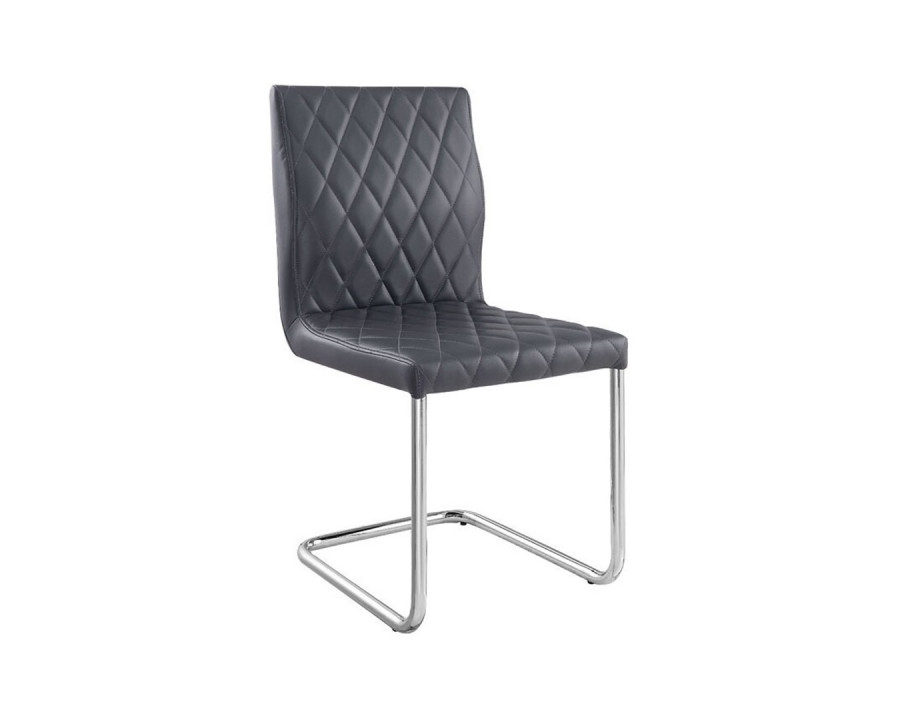 ACME - Ansonia Side Chair (Set-2) in Gray/Chrome