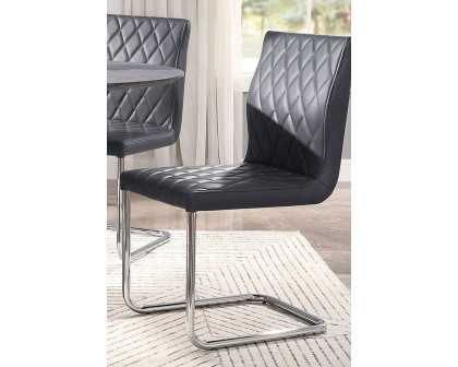 ACME - Ansonia Side Chair (Set-2) in Gray/Chrome