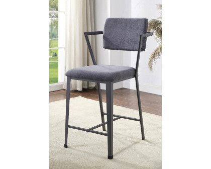 ACME Cargo Counter Height Chair Set of 2 - Gunmetal