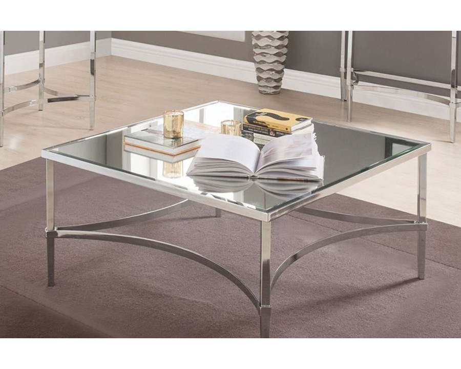 ACME - Petunia Coffee Table in Mirrored/Chrome