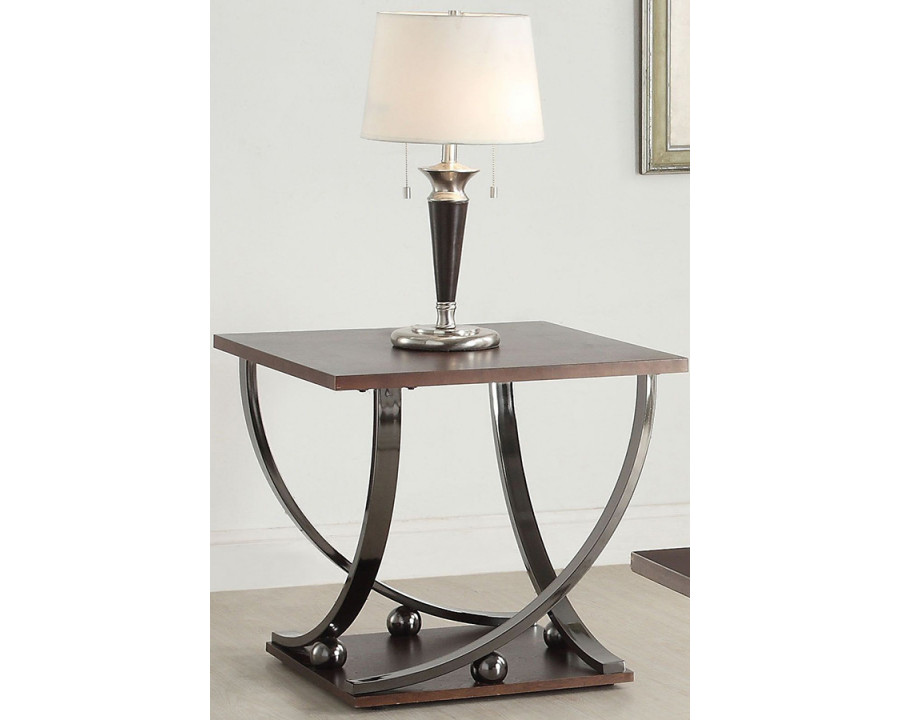 ACME - Isiah End Table in Black Nickel