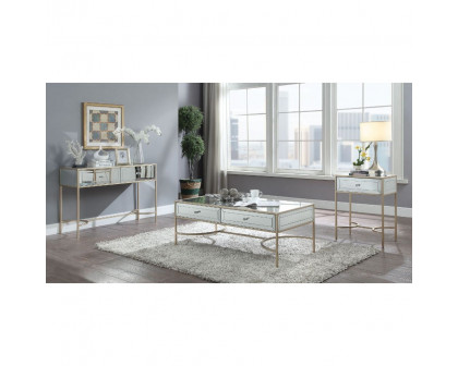 ACME - Wisteria Coffee Table in Mirrored/Rose Gold