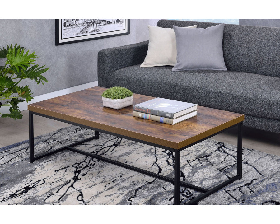 ACME - Bob Coffee Table in Weathered Oak/Black