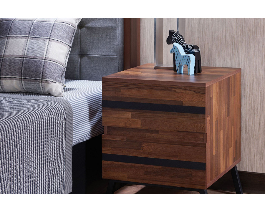 ACME - Karine Accent Table in Walnut/Black