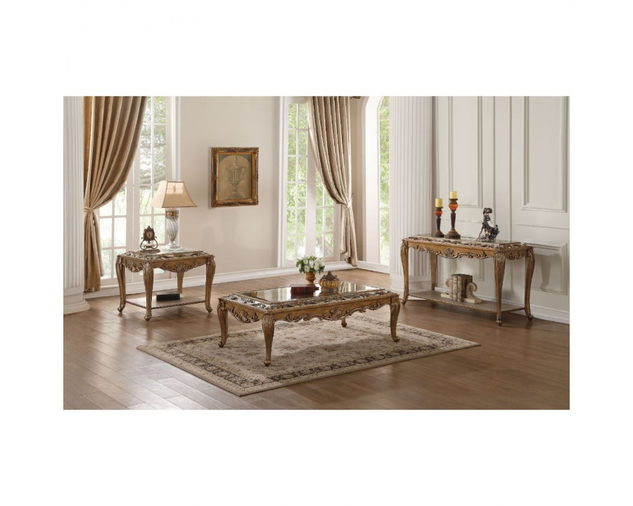 ACME - Orianne Coffee Table in Mirrored/Antique Gold