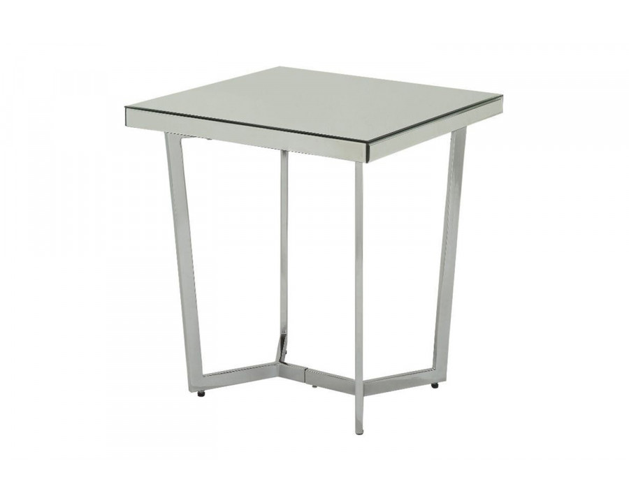 ACME - Hastin End Table in Mirrored/Chrome