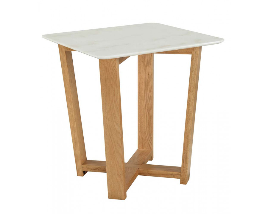 ACME - Tartan Accent Table in Marble Top/Natural