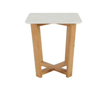 ACME - Tartan Accent Table in Marble Top/Natural