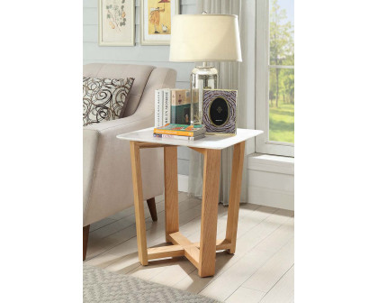 ACME - Tartan Accent Table in Marble Top/Natural