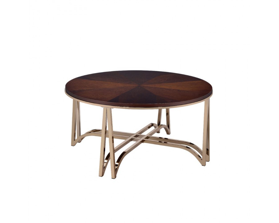 ACME - Novus Coffee Table in Walnut/Champagne