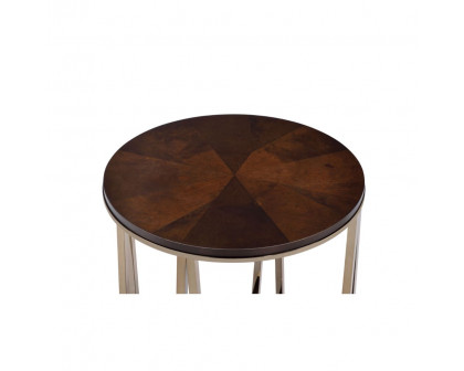 ACME - Novus End Table in Walnut/Champagne