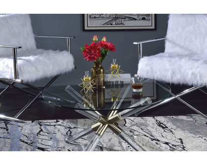 ACME - Kalani Coffee Table in Clear/Gold