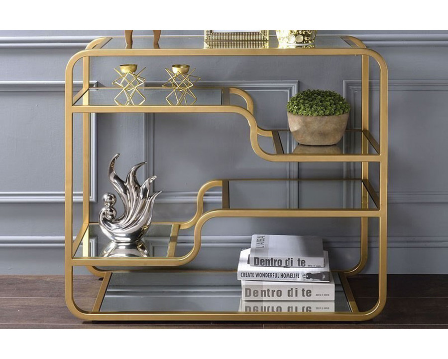 ACME - Astrid Sofa Table in Mirrored/Gold