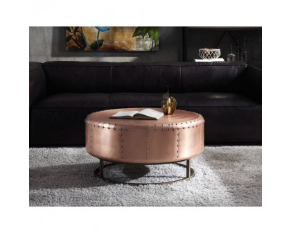 ACME - Raith Coffee Table in Rose Gold Aluminum