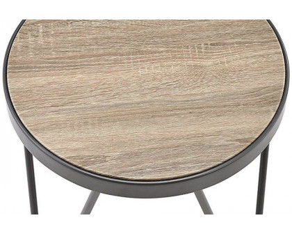 ACME Bage End Table - Weathered Gray Oak/Metal