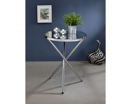 ACME Lajita Accent Table - Chrome/Mirror