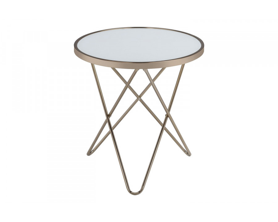 ACME - Valora Frosted Glass End Table