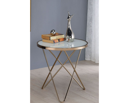 ACME - Valora Frosted Glass End Table