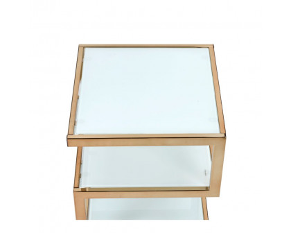 ACME Alyea End Table - Frosted Glass/Rose Gold