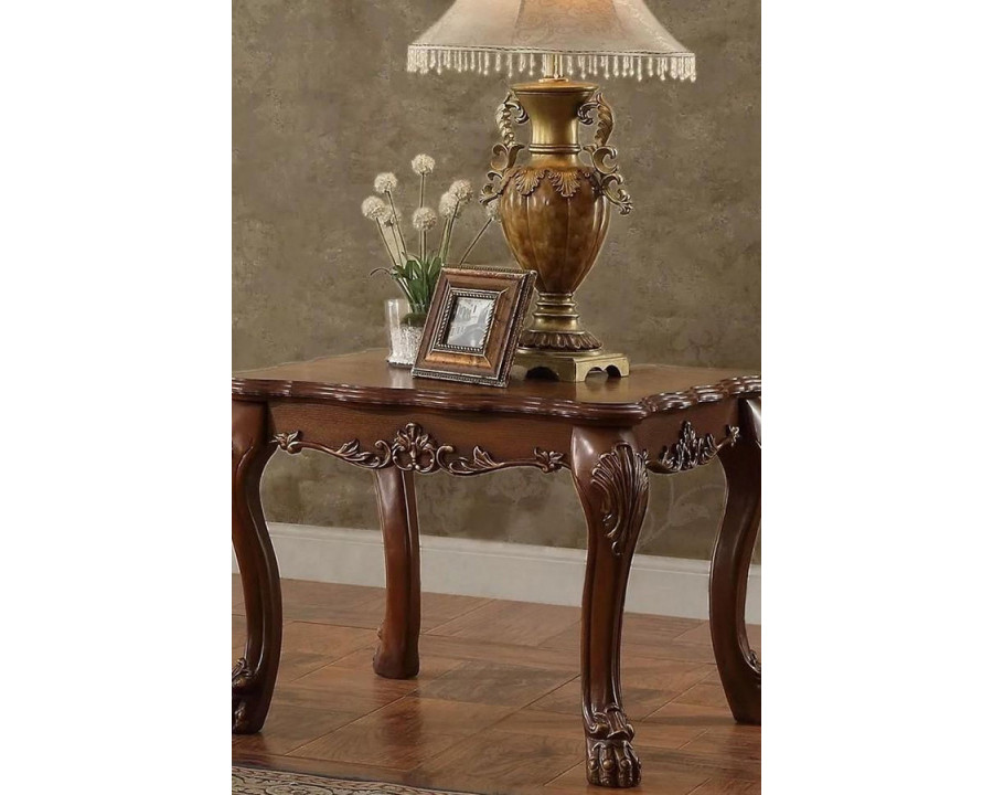 ACME Dresden Rectangular End Table - Cherry Oak