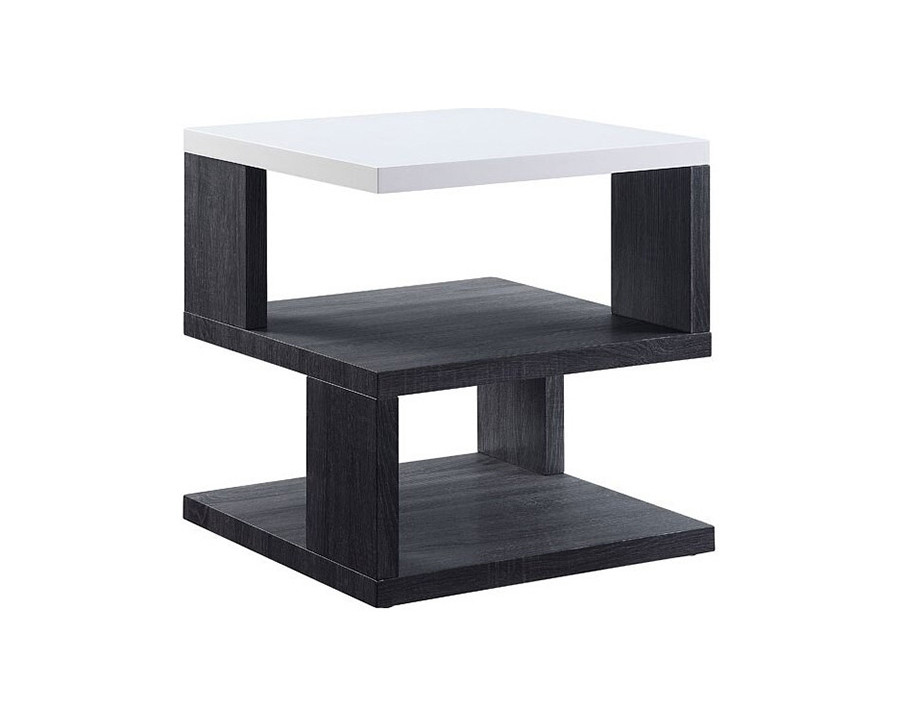 ACME - Pancho End Table in White High Gloss Top/Gray