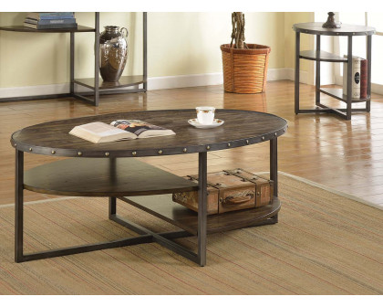 ACME - Idonia End Table in Weathered Dark Oak