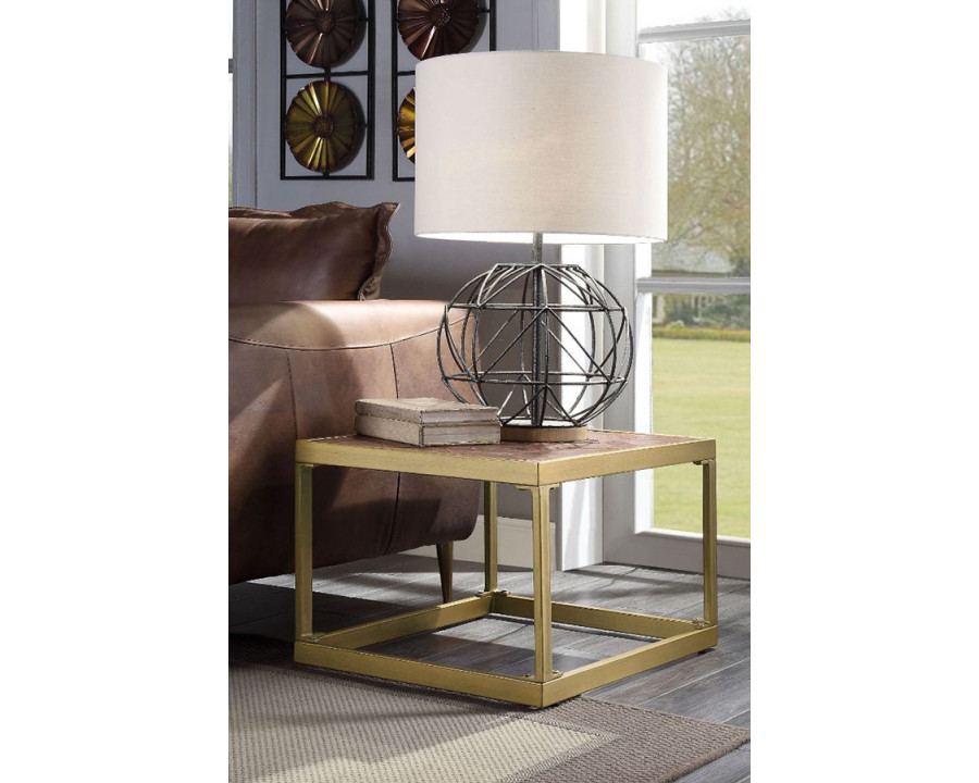 ACME - Genevieve End Table in Retro Brown