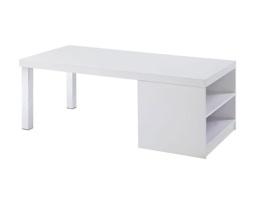 ACME - Harta Coffee Table in White High Gloss/Chrome