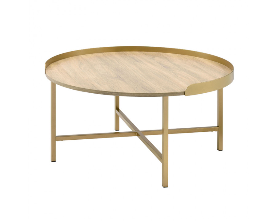 ACME - Mithea Coffee Table in Oak/Gold