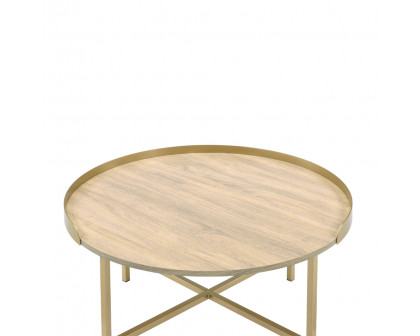 ACME - Mithea Coffee Table in Oak/Gold