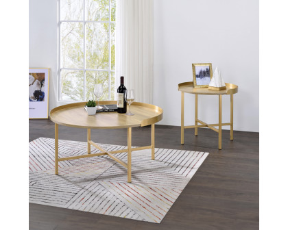 ACME - Mithea Coffee Table in Oak/Gold