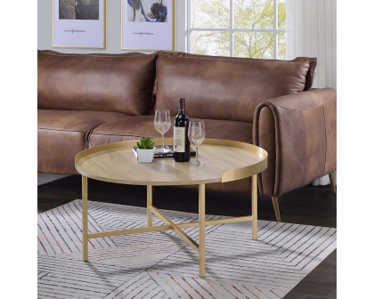 ACME - Mithea Coffee Table in Oak/Gold