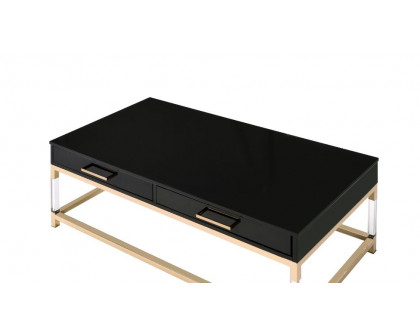 ACME - Adiel Coffee Table in Black High Gloss/Gold