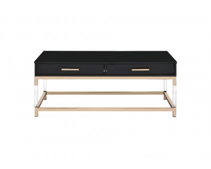 ACME - Adiel Coffee Table in Black High Gloss/Gold