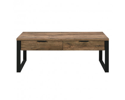 ACME - Aflo Coffee Table in Weathered Oak/Black