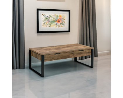 ACME - Aflo Coffee Table in Weathered Oak/Black