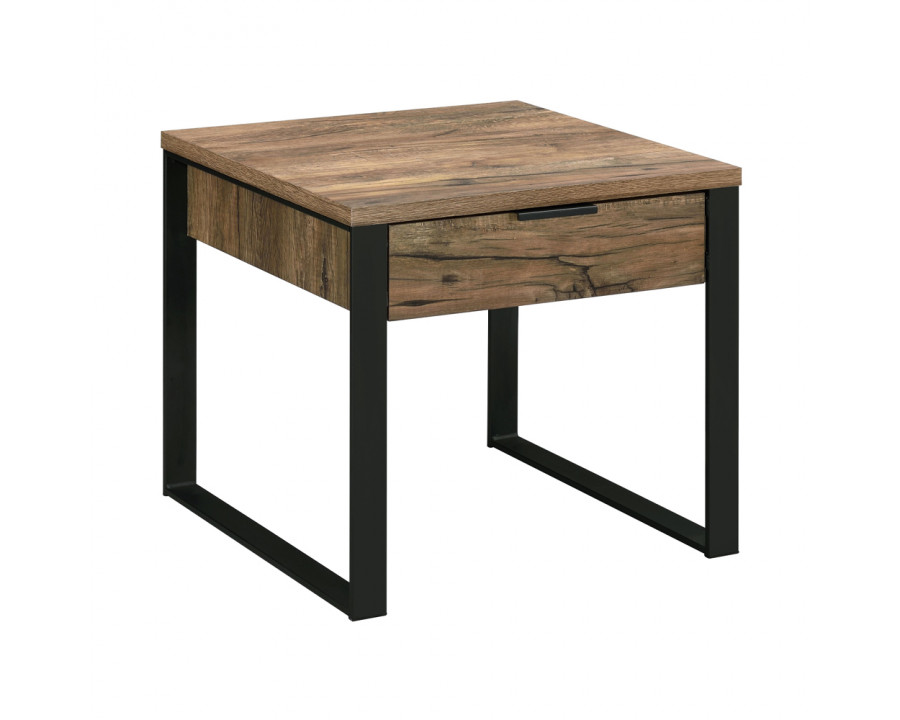 ACME - Aflo End Table in Weathered Oak/Black