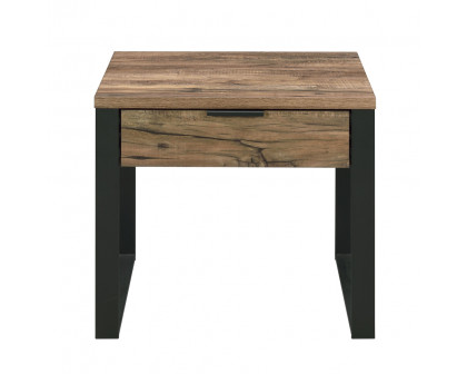 ACME - Aflo End Table in Weathered Oak/Black